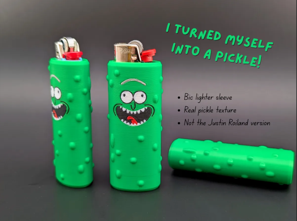 Pickle Rick Bic Lighter Sleeve