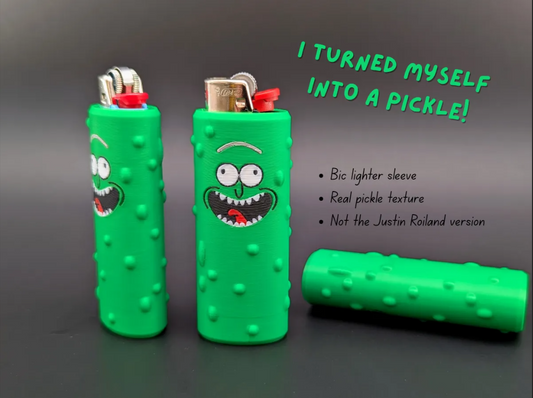 Pickle Rick Bic Lighter Sleeve